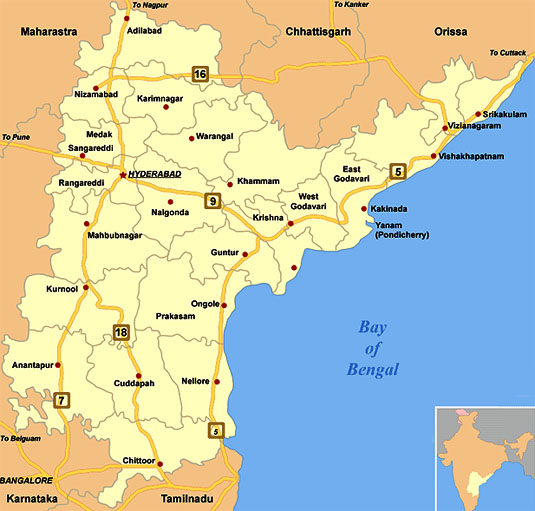 Карта Андхра-Прадеш